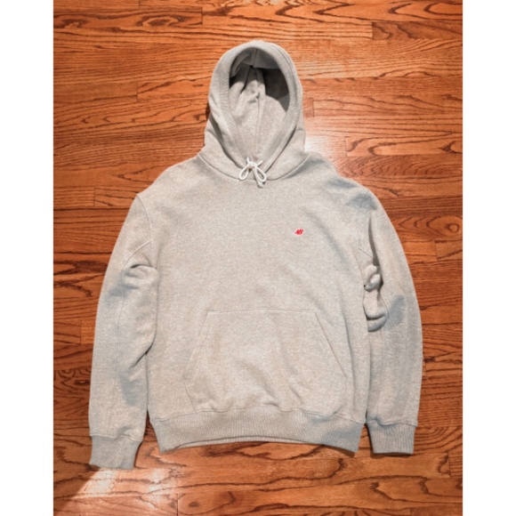 New Balance Made in USA Core Hoodie Athletic Grey Sweatshirt Teddy Santis Sz M - Picture 1 of 10